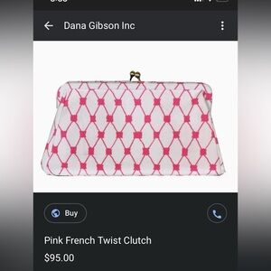 Dana Gibson Pink and White Clutch